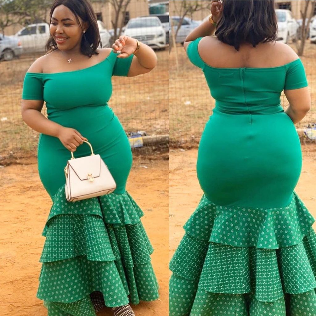 Green shweshwe wedding dresses